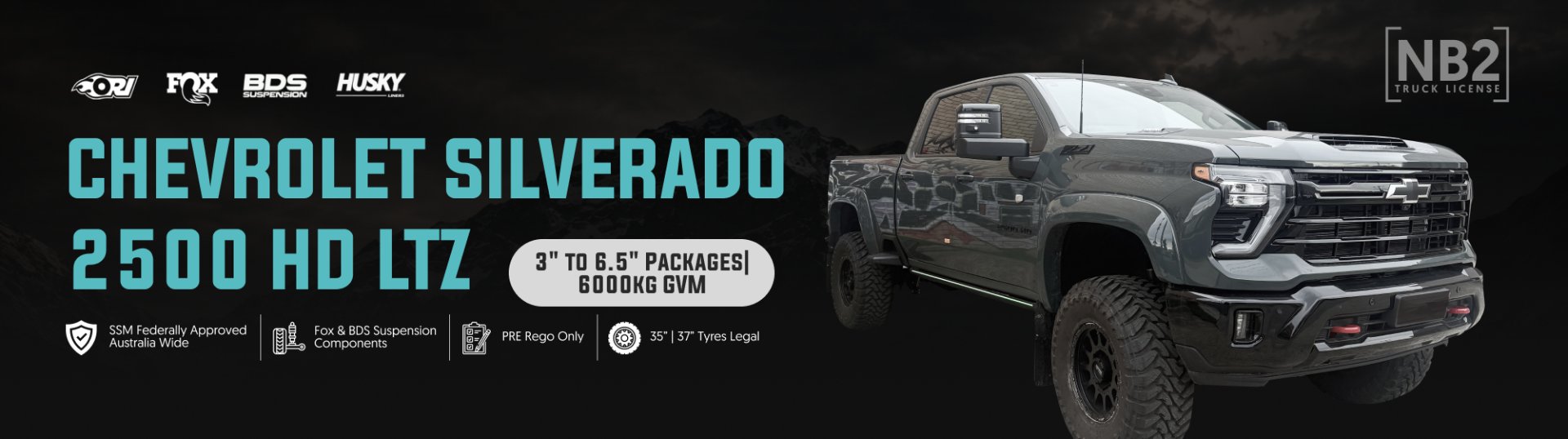 Chevrolet Silverado 2500HD GVM upgrade and lift package by Project Overlander