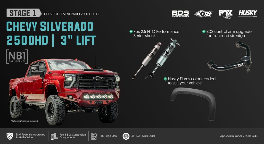 [CHV-2500-STAGE-1-NB1] ORI Chevrolet Silverado 2500HD SSM NB1 Stage 1: The Weekend Warrior 3in Upgrade